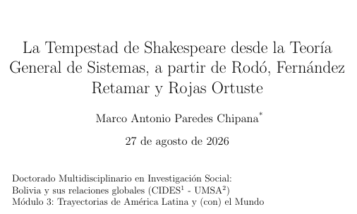 Ensayo sobre La Tempestad de Shakespeare